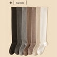 thumbnail image 2 of Solid Color Elastic Ladies Girls Warm Thigh Women Long Socks Women Hosiery Knee High Stockings BLACK 52CM, 2 of 8