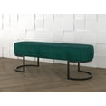 thumbnail image 4 of Contemporary Velvet Bench in Teal, 4 of 7