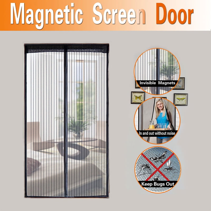 Sawpy Magnetic Screen Door With Heavy Duty Mesh Curtain And Full