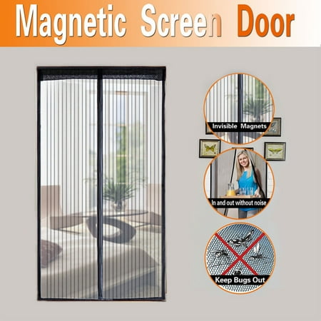Sawpy Magnetic Screen Door With Heavy Duty Mesh Curtain And Full