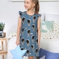 thumbnail image 4 of Fotbe Astronaut Vestido de Dormir para Niñas de 3 a 10 Años, Mangas Cortas, Estilo Princesa, Pijama Camisón con Mangas Voladas-Small, 4 of 6