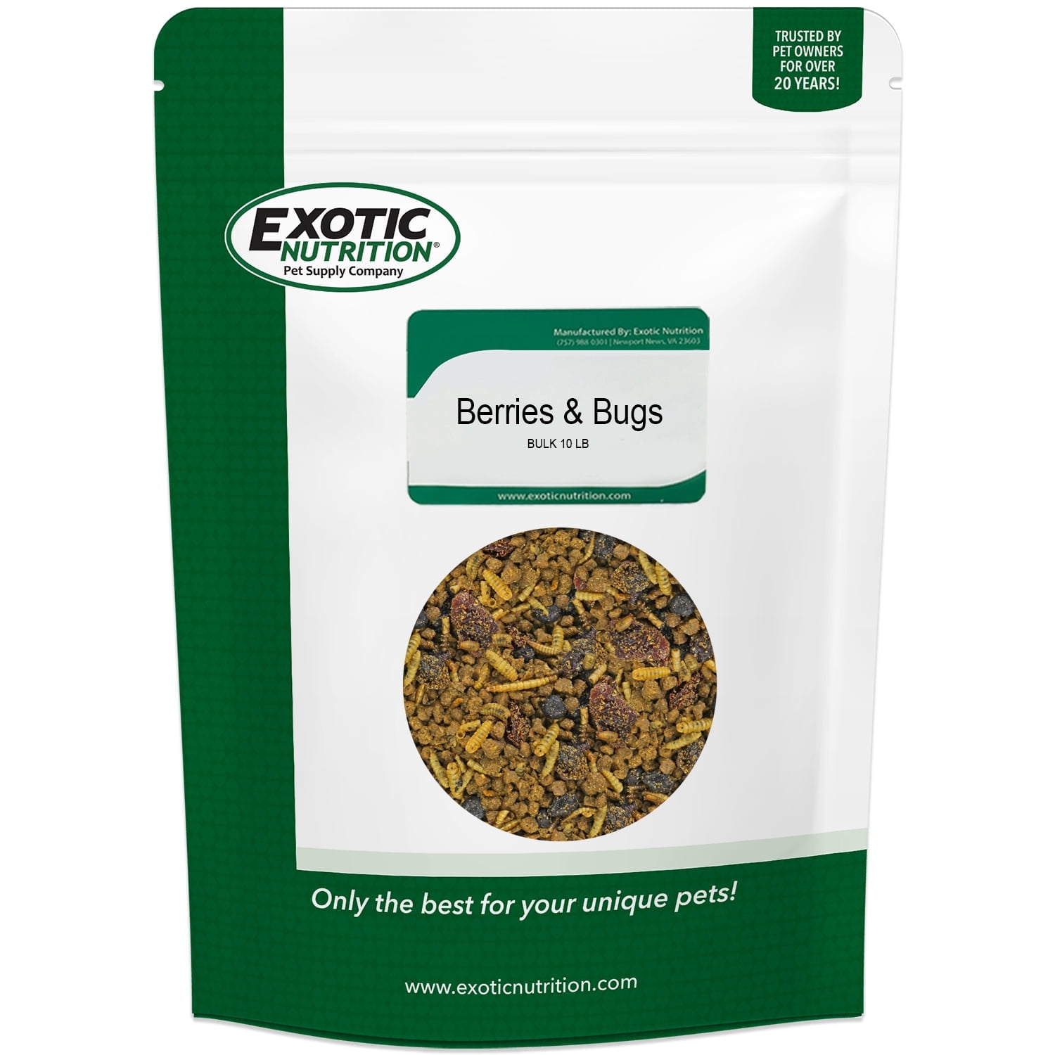 Exotic Nutrition Berries & Bugs 10 lb.