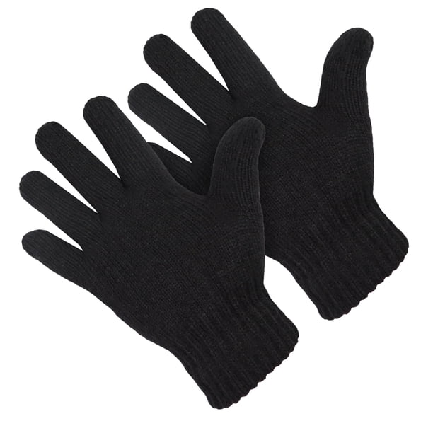 Guantes Negros Térmicos Aislados de Acrílico con Puño Acanalado para Clima Frío para Hombre