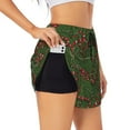 thumbnail image 2 of Bixox Women's Red Snake pattern 2 in 1 Running Shorts - Lightweight Athletic Workout Gym Yoga Shorts Liner with Pockets - X-Large, 2 of 7