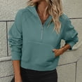 thumbnail image 5 of Baqcunre Hoodies For Women Womens Half Zip Sweatshirts Cropped Hoodies Fleece Quarter Zip Up Pullover Sweaters Fall Outfits Winter Clothes Sweatshirt For Women Fall Outfits For Women 2023 Mint Green M, 5 of 7