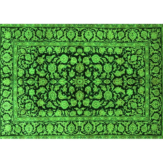 Ahgly Company Indoor Rectangle Persian Green Traditional Area Rugs, 7' x 10'