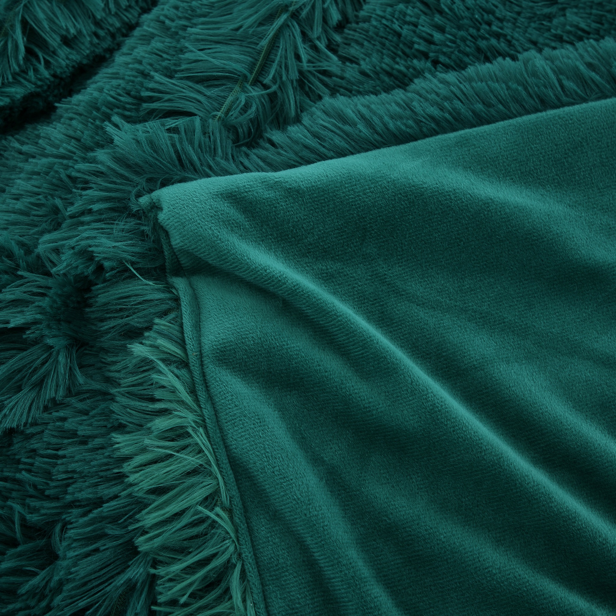 Reafort Luxury Long Hair Shaggy PV Fur Faux Fur Oversized Throw Blanket (60"X70" Throw, Evergreen)