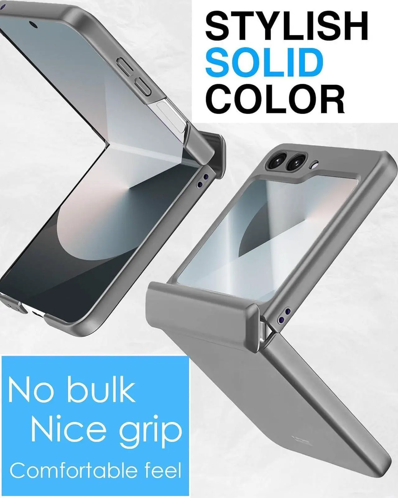 Case for Samsung Galaxy Z Flip 6 Case / Z Flip 7 FE, Hinge Protection, Built-in Screen Protector, Wireless Charging, Slim Rugged Phone Protective Case for Galaxy Z Flip 6