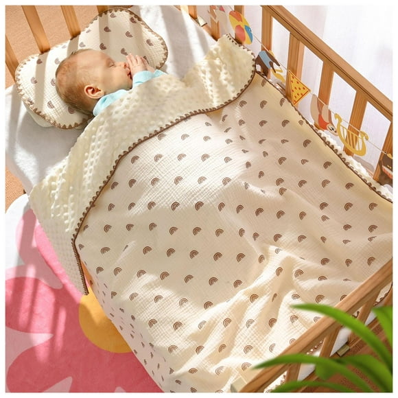 Baby Summer Blanket, Multifunctional Dotted Pattern Skin Friendly Baby Cooling Blanket Soft Cute  For Toddler For Bedroom For Nursery School