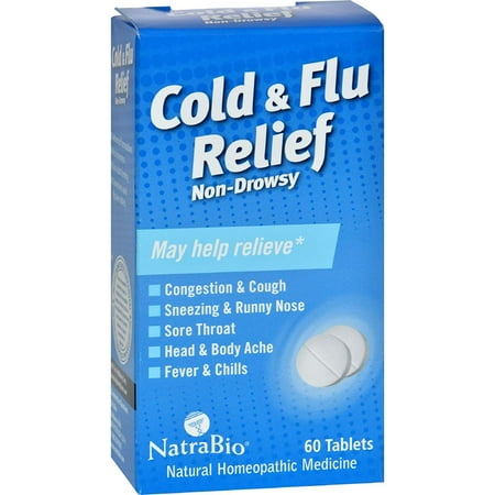 Natra Bio Cold & Flu Relief 60 Tab, 0737494 By NatraBio,USA