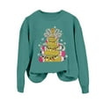 thumbnail image 4 of Fiaer Women's Sweatshirts Christmas Tree Bow Funny Graphic Long Sleeve Pullover Plus Size Crew Neck Cozy Fall Xmas Tops Green S, 4 of 4