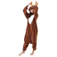 thumbnail image 2 of Pijamas Kigurumi de una pieza para adultos, mono de dibujos animados, ciervo de Navidad, marrón oscuro, Halloween, ropa de dormir de invierno, 2 of 3