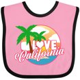 thumbnail image 3 of Inktastic I Love California with Ocean and Palm Trees Boys or Girls Baby Bib, 3 of 4