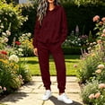 thumbnail image 2 of Jerdar Womens 2 Piece Lounge Set Hoodie Jogger Pants Oversized Solid Color Drawstring Pocket Elastic Waistband Casual Fall Winter Travel Outfits S, 2 of 8
