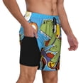 thumbnail image 3 of Fotbe Dinosaur Riding a Motorcycle Men’s Swim Trunks Quick Dry Swim Shorts Board Shorts with Mesh Lining-XX-Large, 3 of 9