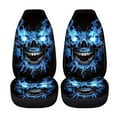 thumbnail image 4 of Yuyamidu Blue Flame Skull Car Front Seat Covers Soft Car Seat Cover Easy Installation Breathable Front Seat Cover Protection Interior Accessories Universal for Auto Truck Van SUV 2 Pcs, 4 of 7
