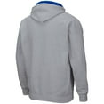 thumbnail image 3 of Men's Colosseum Heathered Gray Kansas Jayhawks Arch & Logo 3.0 Full-Zip Hoodie, 3 of 3