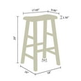 thumbnail image 5 of eHemco Heavy-Duty Solid Wood Saddle Seat Kitchen Counter Height Barstools, 29 Inches, White, Set of 2, 5 of 5