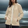 thumbnail image 6 of Horkkom Womens Rain Jacket with Hood Waterproof Long Sleeve Zip Up Hoodie Outdoor Lightweight Rain Coats with Pocket S, 6 of 7