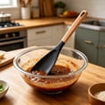 thumbnail image 3 of Silicone Spatula Kitchen Turner, Multicolor Silica Gel Head With Wooden Handle, Heat Resistant Nonstick Cooking and Baking Utensil for Flipping, Scraping and Mixing, 3 of 5
