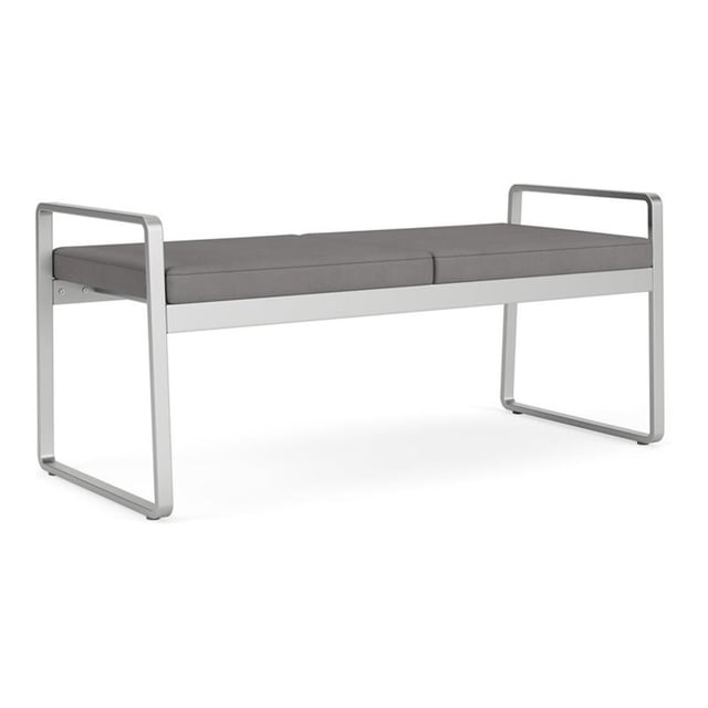 Banc 2 Places pour Réception et Salle d'Attente Gansett / Acier Argenté / Gris Pâle