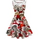 thumbnail image 2 of Lucakuins Vestido de mujer, vestido midi de encaje sin mangas con cuello redondo y estampado de estilo navideño para fiesta navideña Lucakuins  moda, 2 of 9