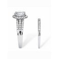 thumbnail image 2 of PalmBeach Jewelry Round Cubic Zirconia 2-Piece Halo Bridal Set 2.55 TCW in Solid 10k White Gold, 2 of 5