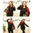 thumbnail image 4 of TIYOMI Plus Size Tops For Women Raglan Red Plaid Color Block Round Neck T Shirt Long Sleeve Christmas Casual Blouses Tee Fall Winter Shirts XL 14W 16W, 4 of 6
