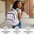 thumbnail image 5 of Yspwyqan School Backpack for Kids Teens, 17 Inch Multi-Pocket Bookbag, Fits 15.6 Laptop, Pastel Star Cream Cat Lightweight Daypack for Middle High School Back to School Gifts, 5 of 7