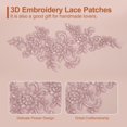 thumbnail image 3 of Uxcell 2 Pcs Apliques de Encaje de Flores 3D Parche de Encaje Bordado Adición de Embellecimientos para Vestido de Novia Ropa Accesorios de Artesanía DIY Decoración de Encaje, Rosa Oscuro (23cm), 3 of 7