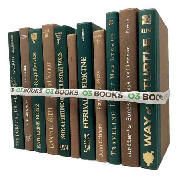 Forest Floor Decorative Books Dark Brown and Green