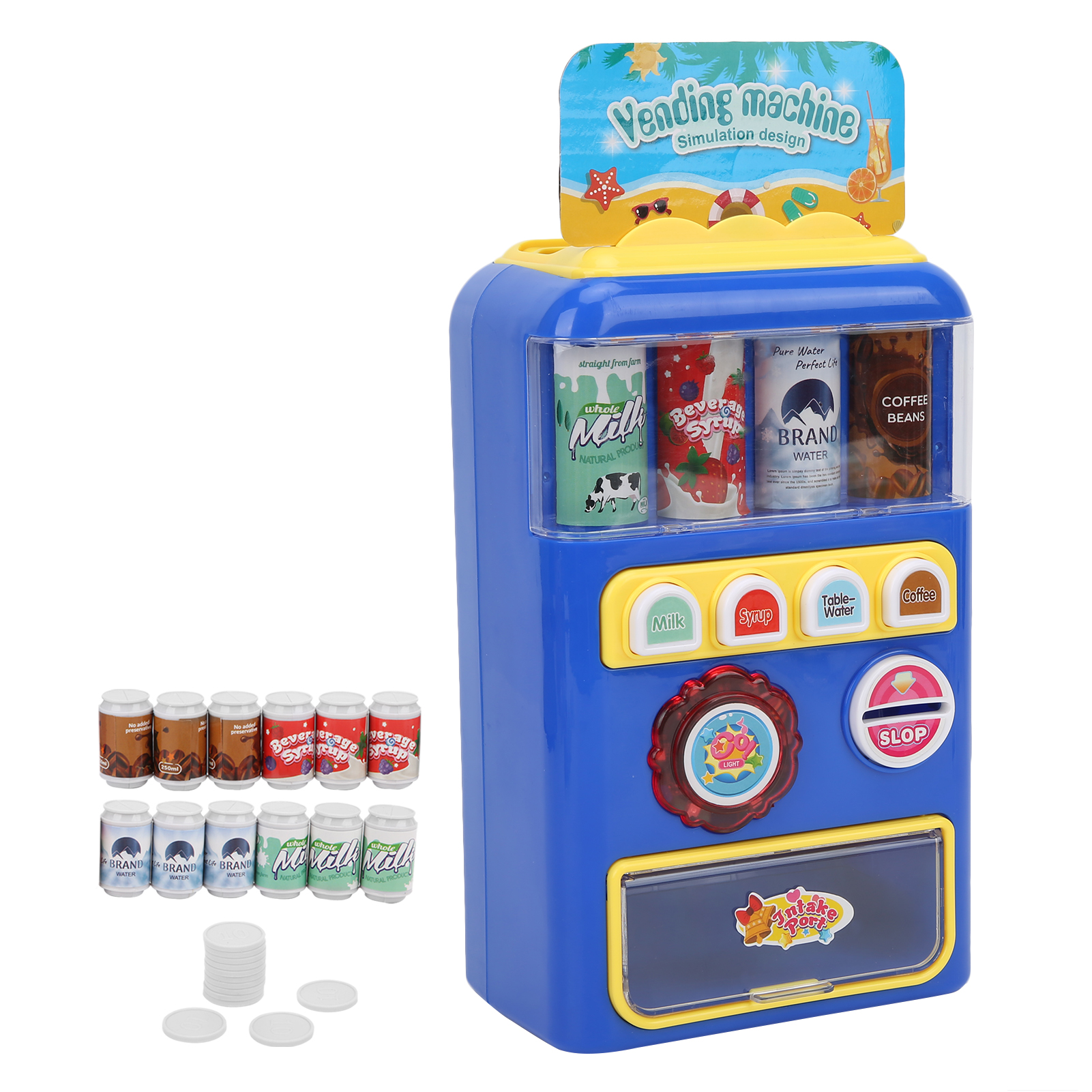 Zerodis Pretend Play Vending Machine Toy Interactive Simulation Drink