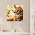 thumbnail image 4 of 14 Inch Wall Clock Battery Operated Square Clock for Office, Kitchen, Outdoor, Living Room,Cute Red Kitten Cat Portrait Head Style, 4 of 4