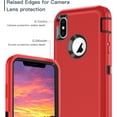 thumbnail image 3 of HSHDLDF for iPhone Xs Case, iPhone X Case Shockproof Dust/Drop Proof 3-Layer Full Body Protection [Without Screen Protector] Rugged Heavy Duty Durable Cover Case for Apple iPhone Xs/X 5.8,Red/Black, 3 of 7
