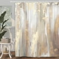 thumbnail image 2 of Abstract Grey Gold Shower Curtain, Modern Neutral Marble Boho Ombre Minimalist Chic Art Shower Curtain for Bathroom, Tan Mustard Gray Fabric Bathroom Bathtub Curtain with 12 Hooks, 72 X 72IN, 2 of 5