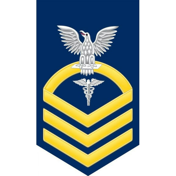 3.8 Inch Navy Chief Gold E-7 Hospital Corpsman HM Decal Sticker