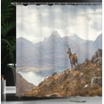 thumbnail image 4 of Ambesonne Deer Shower Curtain, Western Ross Mountain View, 69"Wx75"L, Brown White, 4 of 5