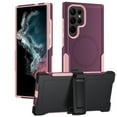 thumbnail image 6 of Magnetic MagSafe Case Compatible with Samsung Galaxy S23 Ultra with Belt Clip Kickstand Heavy Duty Rugged Case-Pink, 6 of 6