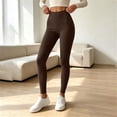 thumbnail image 2 of Yoga Pants for Womens - High Elastic Waist Solid Color Sport Workout Tight Long Pants M, 2 of 7
