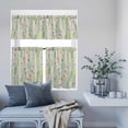 thumbnail image 6 of 3 Piece Kitchen Curtains and Valances Set Pink Spring Floral Cafe Curtains 36 Inch Length Farmhouse Flowers Sage Green Leaves Valance & Tier Curtain for Living Room Bedroom Window 54"x18"+27"x36"*2, 6 of 6