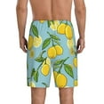 thumbnail image 2 of Balery Lemon Men's Cotton Knit Pajama Shorts Waistband & Pockets,Short Pajama Pants-X-Large, 2 of 8