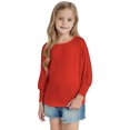 thumbnail image 4 of Mgmyaa Girls Pleated Long Sleeve Shirts Fashion Ruffle Loose Tops Blouses 3-14 Years, 4 of 6
