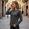 thumbnail image 6 of Lyfzbd Women Long Sleeve Crewneck Tops Base Thermal Underwear Shirt Casual Layer Blouses Versatile Soft Shirt, 6 of 9
