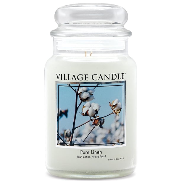 Vela perfumada Village Candle Pure Linen, 630 ml, tarro de boticario