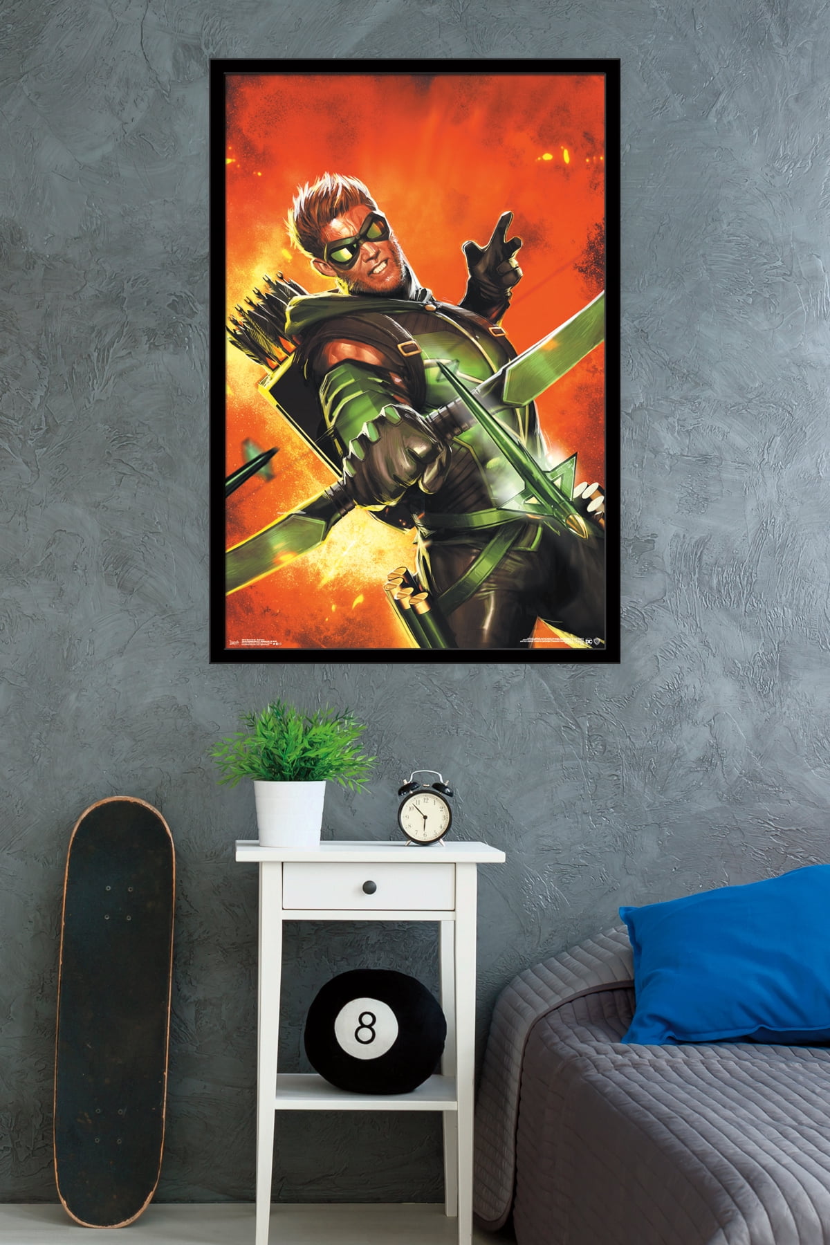 DC Comics - Green Arrow - Explosion Wall Poster, 22.375" x 34", Framed