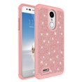 thumbnail image 3 of LG Xpression Plus/Phoenix Plus/Harmony 2/K10 2018/K30/Premier Pro LTE Case w/[Tempered Glass Screen Protector] Glitter Sparkle Shiny Bling Shock Proof Dual Layer Case Cover - Rose Gold, 3 of 5