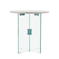 thumbnail image 3 of Ivinta Modern End Table with Marble Finish Tabletop, Round Accent Side Table with Glass Legs, 3 of 8