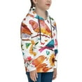 thumbnail image 3 of Kll Unisex Kids Boys Girls Hooded Pocket Pullover Hoodies-Flowers Birds And Butterflies, 3 of 9