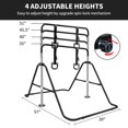 thumbnail image 3 of Kids Gymnastics Bar for Home Gym, Black Adjustable Height Horizontal Gymnastic Training Bar with Rings, Foldable Steel Balance Trainer for Children, Space Saving Kids Gym Equipment, 3 of 9