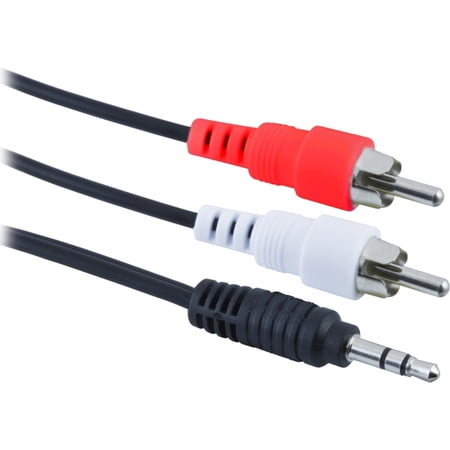 Ativa® Audio Y Adapter Splitter 3.5mm to RCA 6’ Black 26916